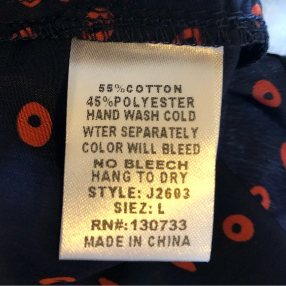 Umgee Polka Dot Print Silky Asymmetrical High Low Mini Skirt Navy Blue Red - Picture 11 of 12